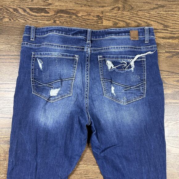 BKE Denim Payton Jeans Womens 36R Blue Medium Wash Skinny Fit Distressed - Picture 10 of 10